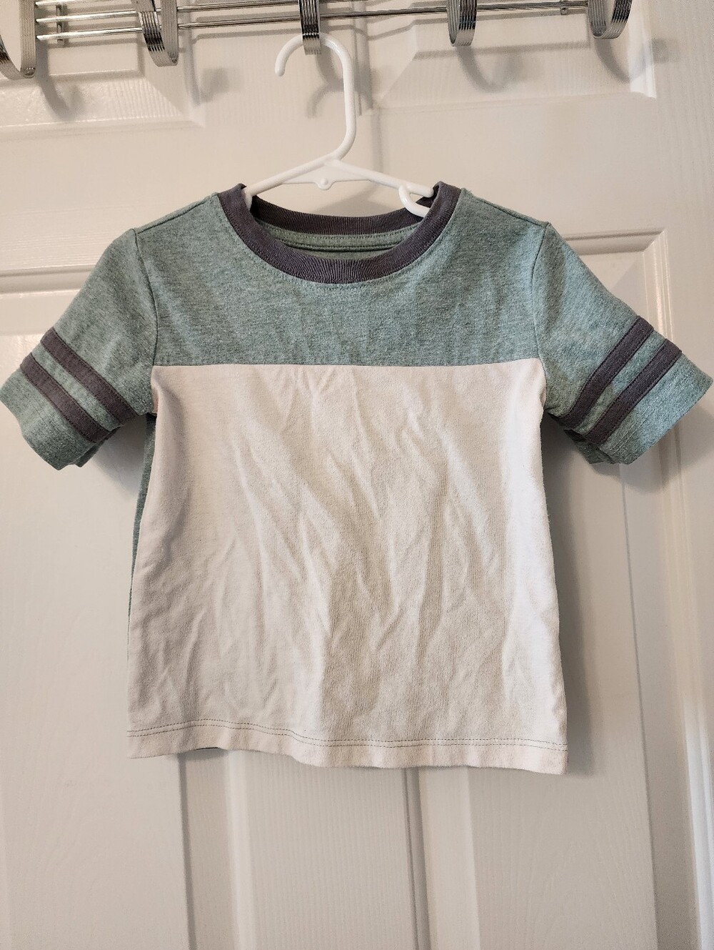 Kids Colorblock Short Sleeve Tee - Mint & White Varsity Toddler Boy Green3t